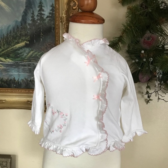 Little Me Ruffle Bow Heart Cardigan - Picture 1 of 6